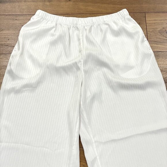 NAP Loungewear Pants‎ Womens XXL Wide Leg Palazzo Pajama Faint Stripe Pull On - Picture 2 of 16